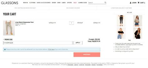Glassons promo codes  Discount can only be used once, and is redeemable on full-price